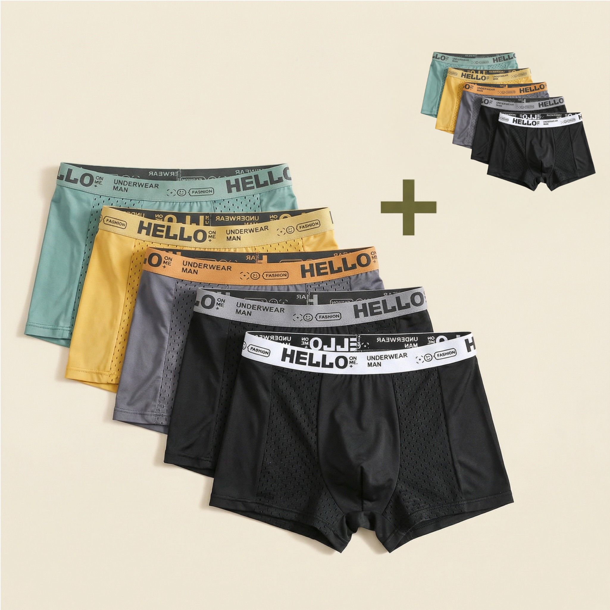 Hello Mesh Boxers 5-Pack Multicolour | + 5 FREE